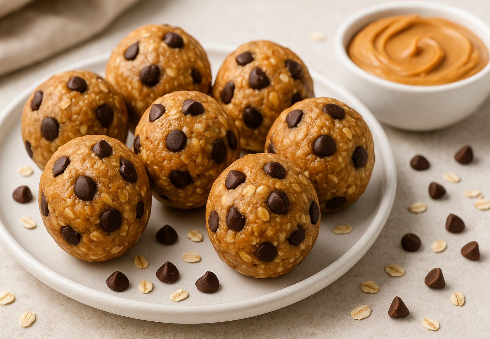 Easy 5 ingredient protein balls recipe. Peanut butter chocolate chip and high protein and high fiber. Best tasting!