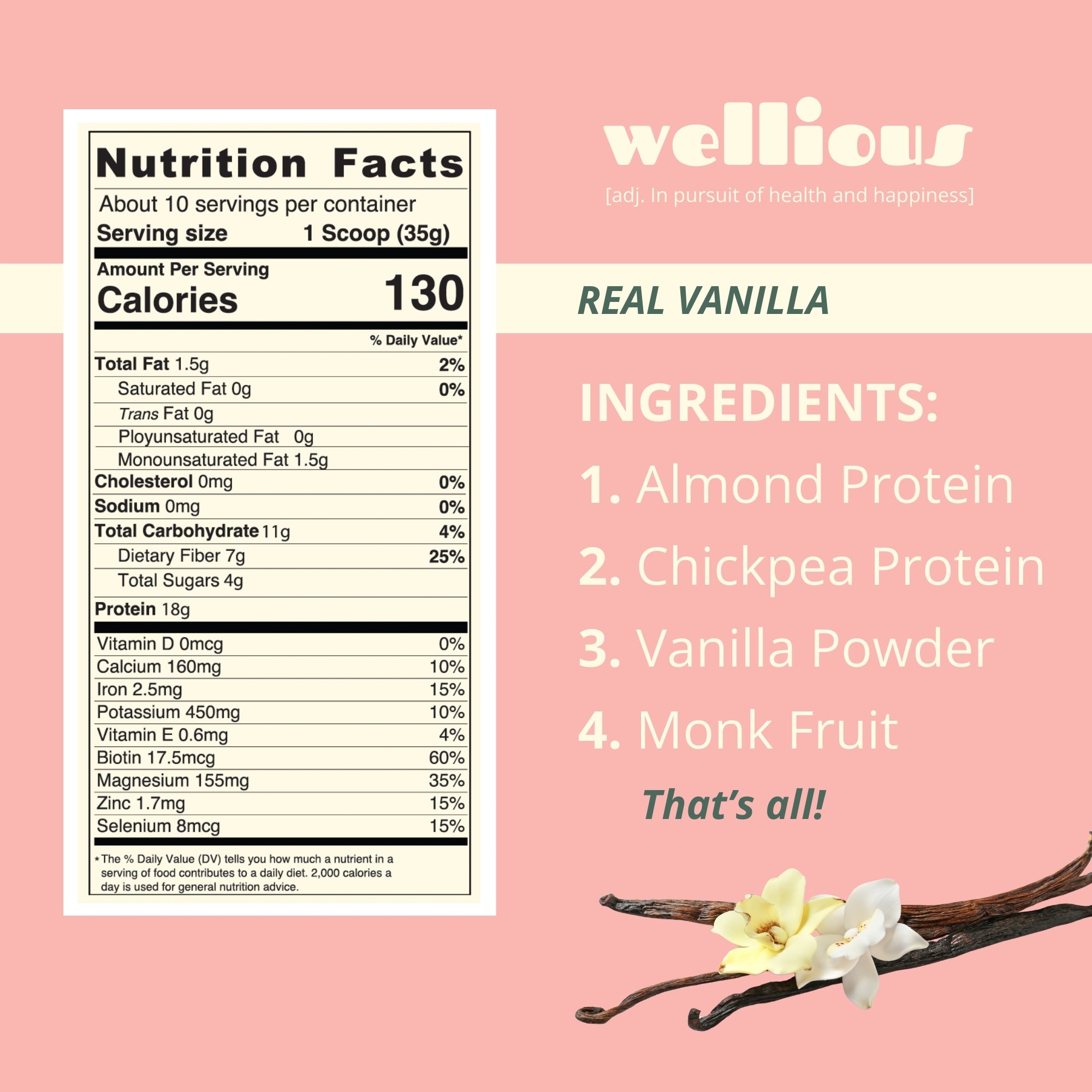 Wellious Protein Powder - Real Vanilla
