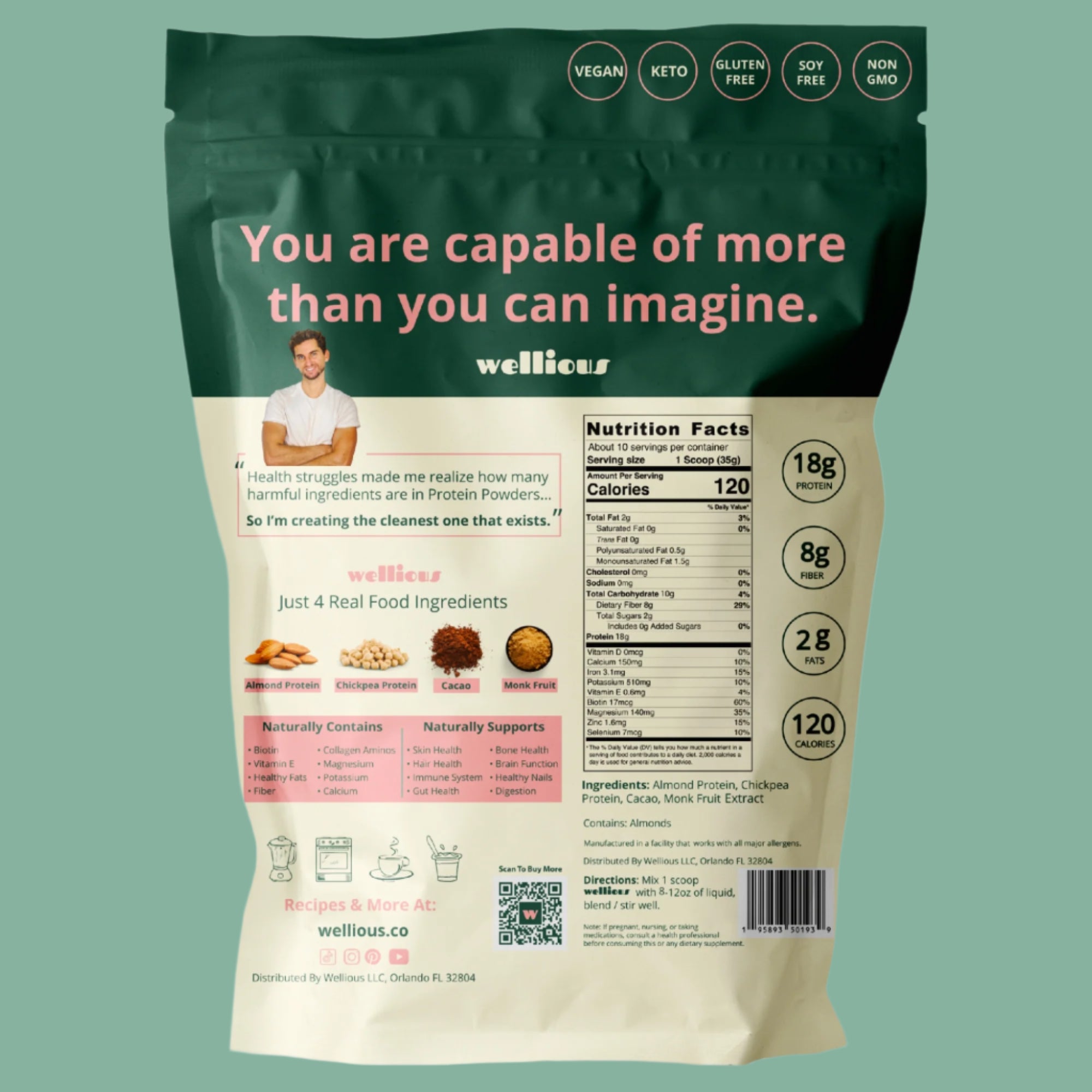 Wellious Protein Powder  -  Real Chocolate