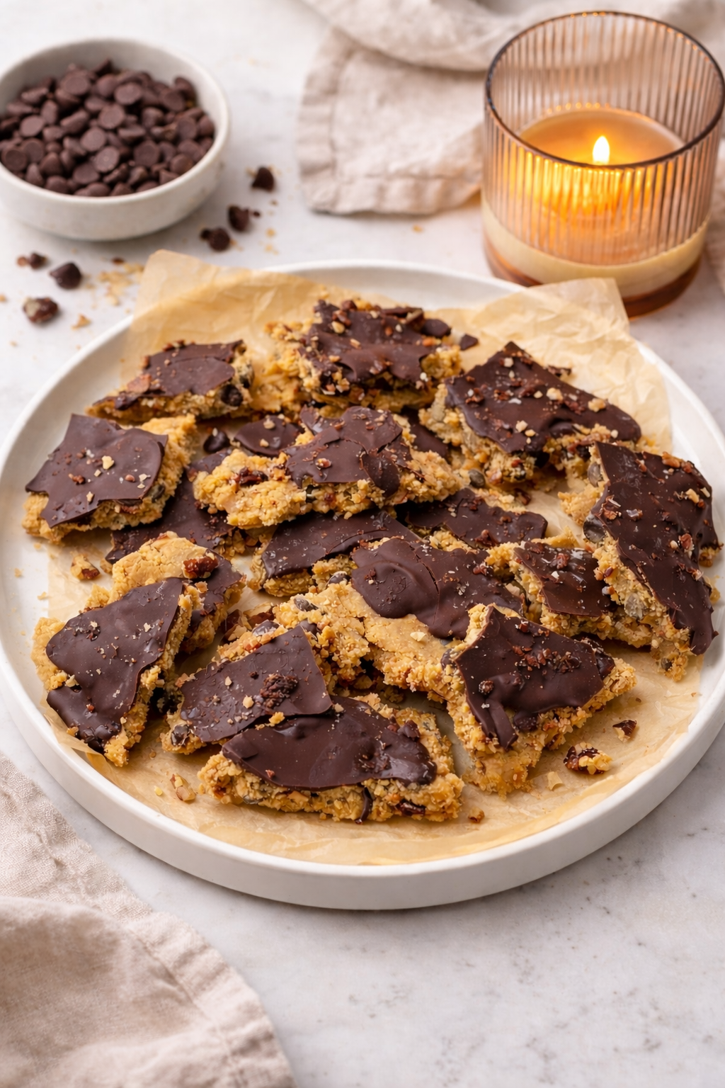High-Protein Chocolate Chip Cookie Dough Bark