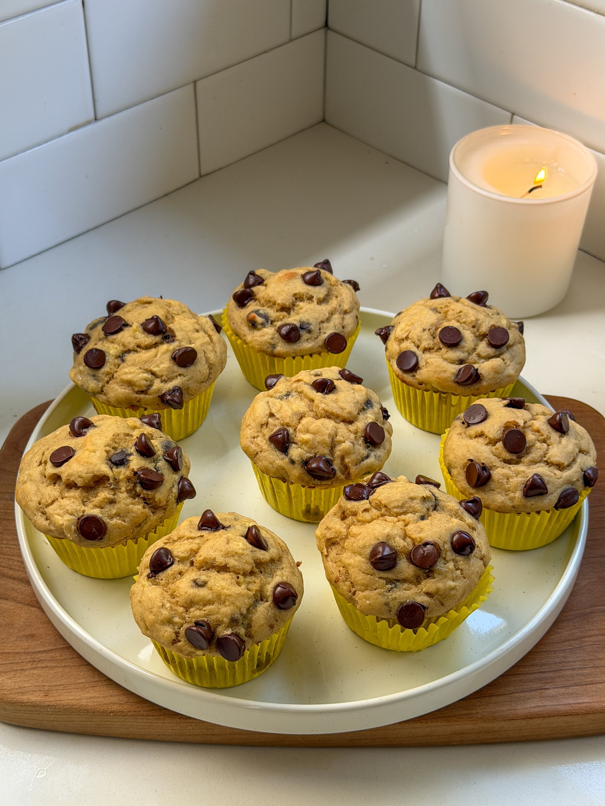 Banana Chocolate Chip Protein Muffins